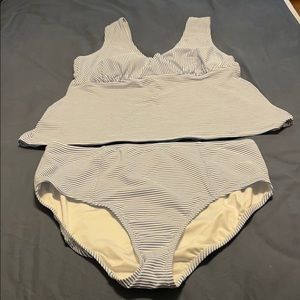 Lands’ End Seer Sucker Tankini